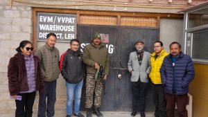 Chief Electoral Officer Conducts Quarterly Inspection of EVM/VVPAT Warehouse in Leh.