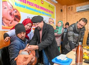 CEC Dr. Jaffer Akhoon kick-starts Intensified Pulse Polio Immunization Programme in Kargil.