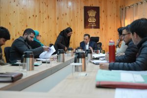 Chief Secretary Ashish Kundra chairs review meeting of Finance, Planning and Estate Departments in Leh.