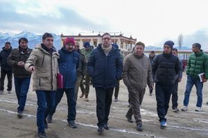 The Chief Secretary, UT-Ladakh, Shri Ashish Kundra, today visited the Polo Ground, Leh, to review and inspect the preparations being made for the forthcoming Republic Day celebrations.
