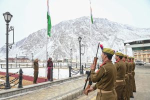 EC Kacho Feroz Unfurls Tricolour at Council Secretariat on 77th Republic Day.