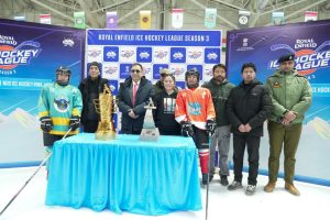 Chief Secretary inaugurates 3rd Royal Enfield Ice Hockey League in Leh.