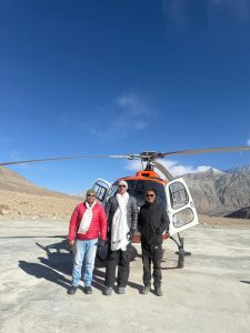 Nubra, Feb 22, 2026: A B3 helicopter of Pawan Hans successfully landed today at the helipads of Sumoor and Digger villages