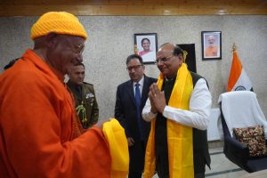 L-G VK Saxena meets Rinpoches to review preparations for Sacred Exposition of Holy Relics of Lord Buddha in Leh and Zanskar.