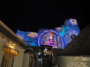 Union Minister of Culture & Tourism Gajendra Singh Shekhawat and Ladakh L-G Vinai Kumar Saxena inaugurate Sound and Light Show at Leh Palace.