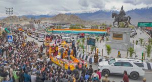 Holy relics of Tathagata Buddha arrive in Leh, amid deep spiritual fervor L-G accords ceremonial welcome; massive community participation marks historic occasion.