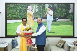L-G Vinai Kumar Saxena meets Union Jal Shakti Minister, Shri CR Patil, in New Delhi