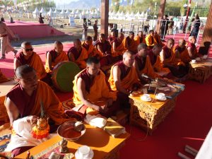 On the Last Day of Public Veneration in Leh, Students Gathered in Reverence as the Sacred Relics Prepared to Leave for Zanskar.