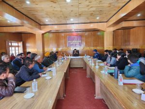 The Deputy Commissioner, Changthang, Nitish Rajora IAS today convened an introductory meeting with sectoral heads of various departments of Changthang.