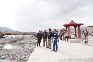 Administrative Secretary PWD inspects ongoing works at Sindhu Ghat.