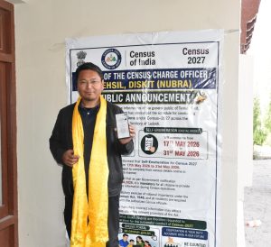 Deputy CEC Leh, Shri Tsering Angchuk, along with former councillors and Heads of Departments of Nubra district, took part in the self-enumeration process for Census 2027 at the DC Office Nubra.