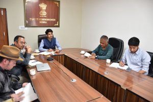 DC Nubra Reviews Status of Developmental Works at Sand Dunes Hunder in Nubra District.