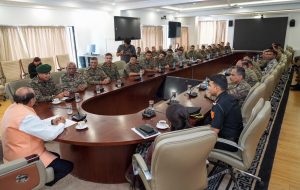 L-G VK Saxena interacts with 49 Col-ranked all-services Indian military officers attending Higher Command Course-55.