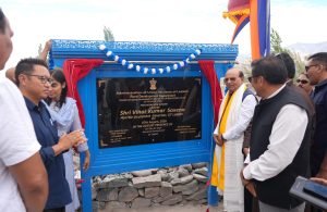 L-G VK Saxena lays foundation stone for development works in heritage village Stok.