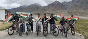 Government Degree College Zanskar Organizes Cycle Rally Under Har Ghar Tiranga Campaign.