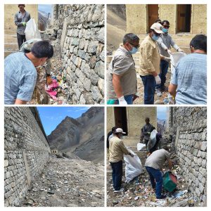 Cleanliness Drive Conducted at Cricket Ground, Khaltse under Har Ghar Tiranga Campaign.