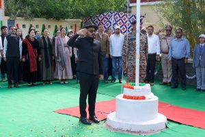 DC Leh Hoists National Flag at Council Secretariat, Leh.