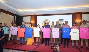L-G VK Saxena launches jersey of 13th edition of Ladakh Marathon.