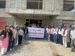 Students of Government Degree College Zanskar Visit KVK Zanskar for a Brief Training on Button Mushroom Cultivation.