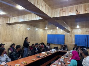 Secretary Higher Education interacts with students, faculty and staff of GDC Zanskar.