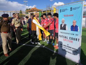 L-G VK Saxena attends concluding session of Youth Month 2026, inaugurates ₹1.70-cr Futsal Ground at Spituk.