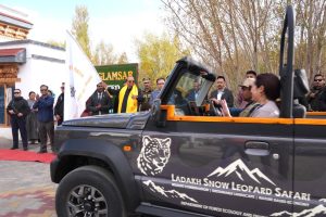 L-G VK Saxena flags off India’s first high-altitude Snow Leopard Wildlife Safari in Ladakh.
