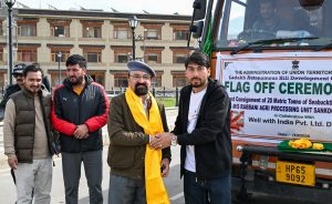 CEC Dr Mohd Jaffer Akhoon Flags Off Seabuckthorn Pulp Consignment to Delhi, Appreciates Local Entrepreneurial Initiative.