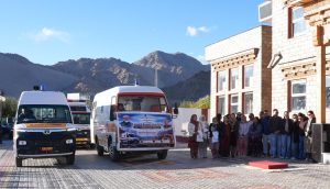L-G VK Saxena launches ‘Ladakh Sanjeevani Seva’; flags off 73 ambulances to serve all 248 villages across all seven districts.