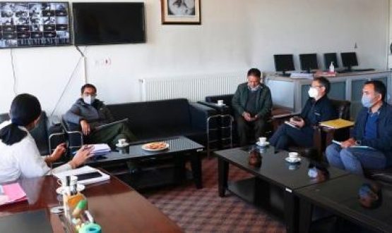 MP Ladakh visits SNM Hospital to take stock of Covid-19 arrangement