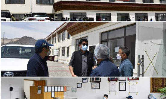 CEC Leh and MP Ladakh visit SNM and Oxygen plants in Leh Reviews Oxygen supply and addresses common issues of health workers