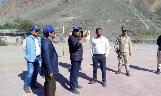 Secretary Ravinder Kumar takes stock of on-going works on Trout Rearing Unit Drass, GHS Thasgam, Ice Hockey Rink Kurbathang (2)