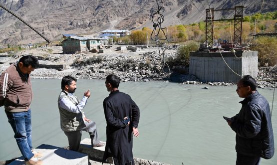 EC Syed Abass takes stock of pace of progress on road construction works at Sankoo, Tai Suru (1)