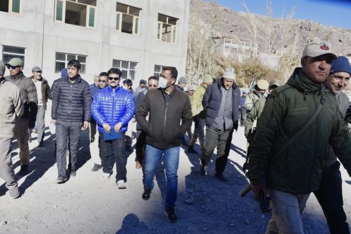 DC Kargil takes stock of JJM works at Pashkum area (5)
