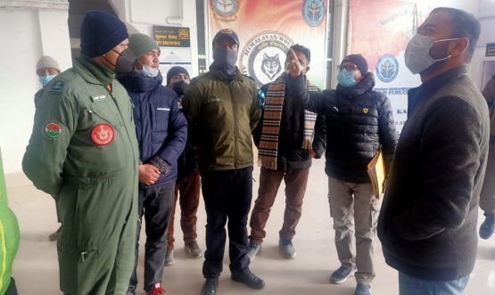 DC Santosh visits Kargil Airport, Civil Helipad, calls for smooth execution of courier, Heli services (1)