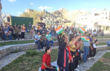 Live broadcast of Chandrayaan-3 launch event at Eco Park Leh
