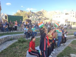 Live broadcast of Chandrayaan-3 launch event at Eco Park Leh
