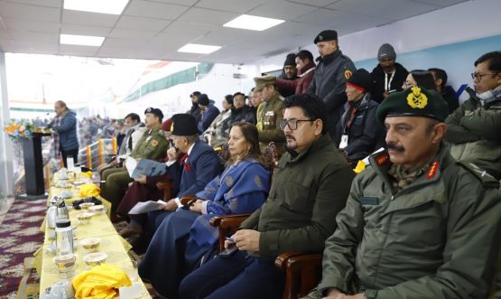 Dignataries at the KIWG opening in Leh on Thursday