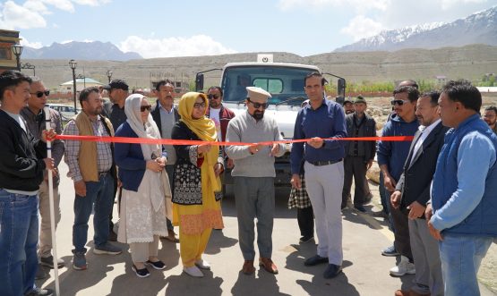 CEC Kargil, Dr. Mohd Jaffer Akhoon flag-off Four Solid Waste Collection Vehicles to Enhance Waste Management in Kargil.