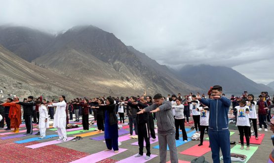 MIMC Leh organised Yoga at Diskit Nubra.