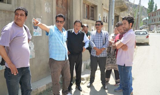 Executive Councillor, Kacho Mohd Feroz Inspects Bypass Bridge Work at Adul Ground, Kargil.