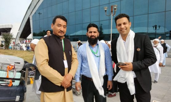 Chairperson, Haj Committee Ladakh Receives 240 Ladakhi Hajj Pilgrims at Srinagar International Airport.