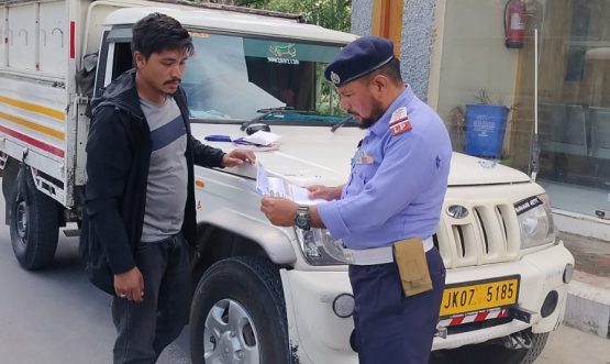 ARTO Kargil and Traffic Police Conduct Enforcement Drive to Promote Road Safety Compliance.