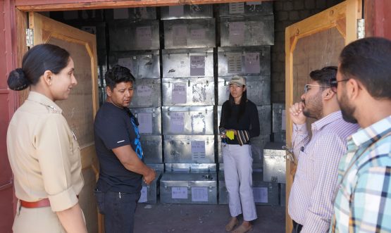 District Election Officer Leh visits EVM warehouse for Quarterly Inspection.