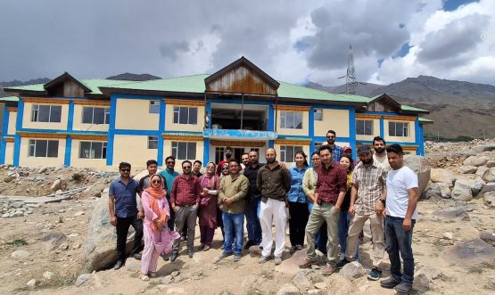 Principal Govt Degree College Drass Visits construction sites of college campus.