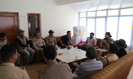 DC Leh Romil Singh Donk reviews ongoing preparations at Jivetsal Choglamsar Leh.