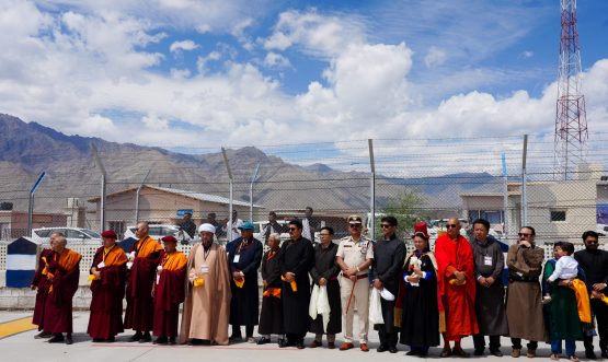 His Holiness the 14th Dalai Lama arrives in Leh.