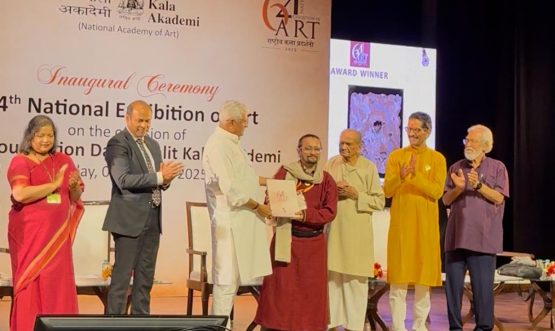 Ladakhi Artist Skarma Sonam Tashi Honoured with National Award at 64th National Exhibition of Art.