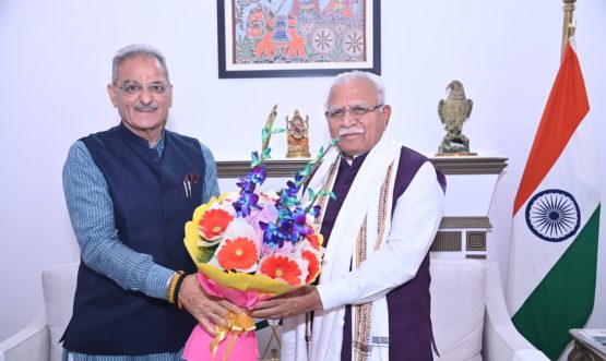 Hon’ble LG Kavinder with Union Minister Manohar Lal Khattar