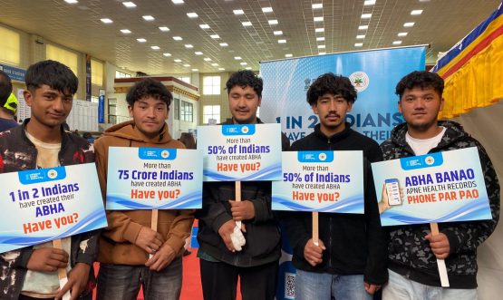 Ayushman Bharat Digital Mission Concludes second day - Participation at Ladakh Marathon Bib Expo.