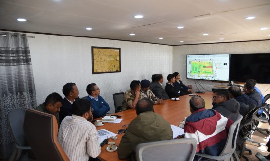 DC Leh Chairs Review Meeting on Construction of New Terminal Building at KBR Airport Leh.